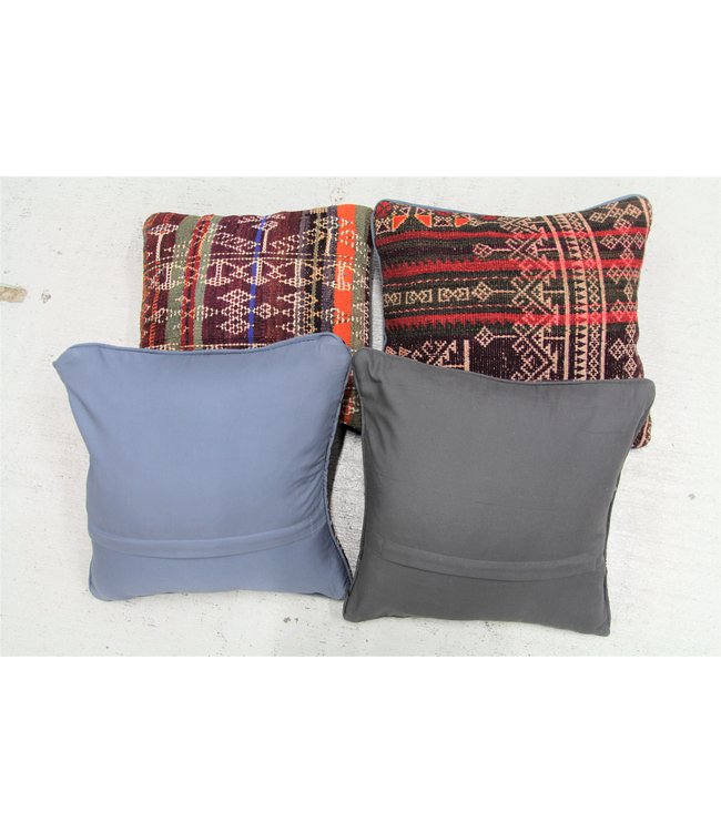 4x kelim kussens 40x40 cm met vulling
