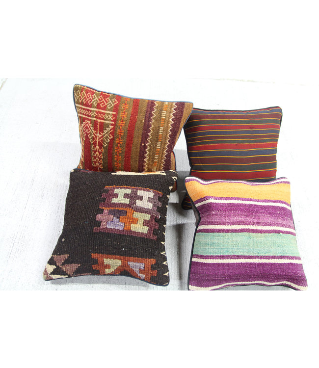 vintage 4x unike vintage kelim kussens met vulling 40x40 cm