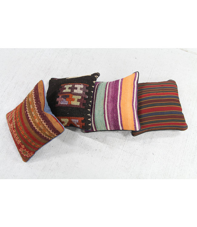 vintage 4 x kilim cushion cover ca 40x40 cm with filling