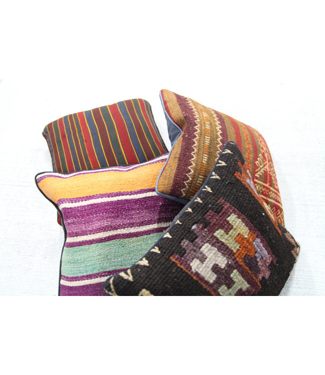 vintage 4x unike vintage kelim kussens met vulling 40x40 cm