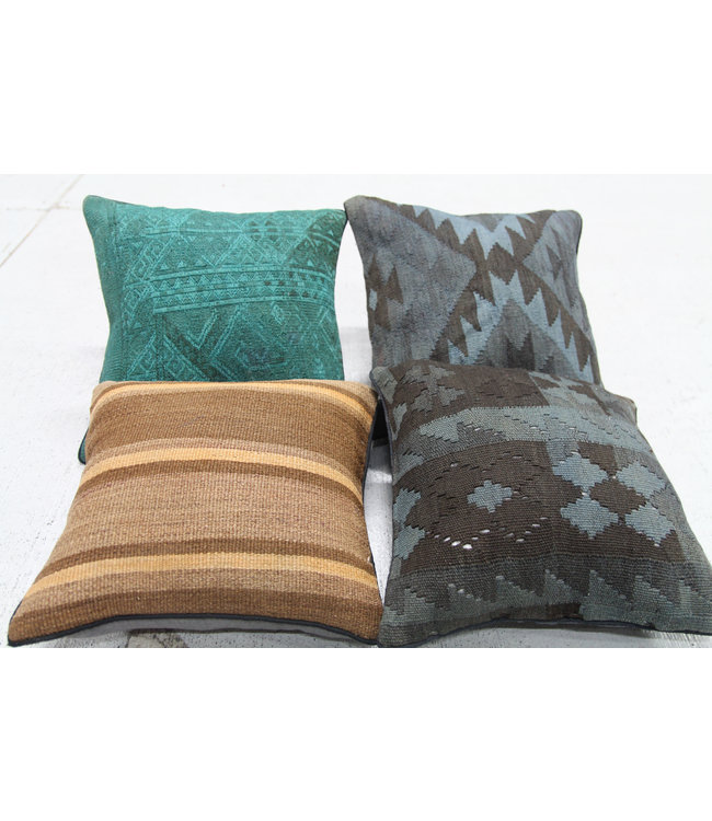 vintage 4 x kilim cushion cover ca 40x40 cm with filling
