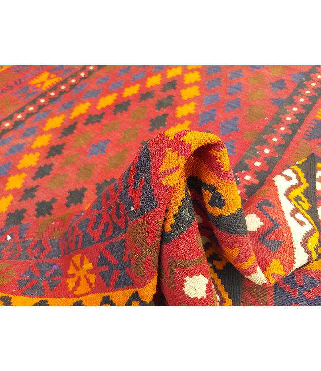 304X201CM Sheep Wool Handwoven Multicolor Traditional Afghan kilim Area Rug