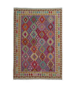 9'51x6'56 Hand Woven Afghan Wool Kilim Area Rug