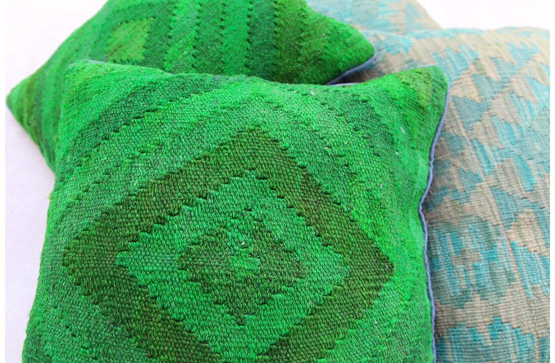 4x unike moderne kelim kussens met vulling ca 45x45 cm