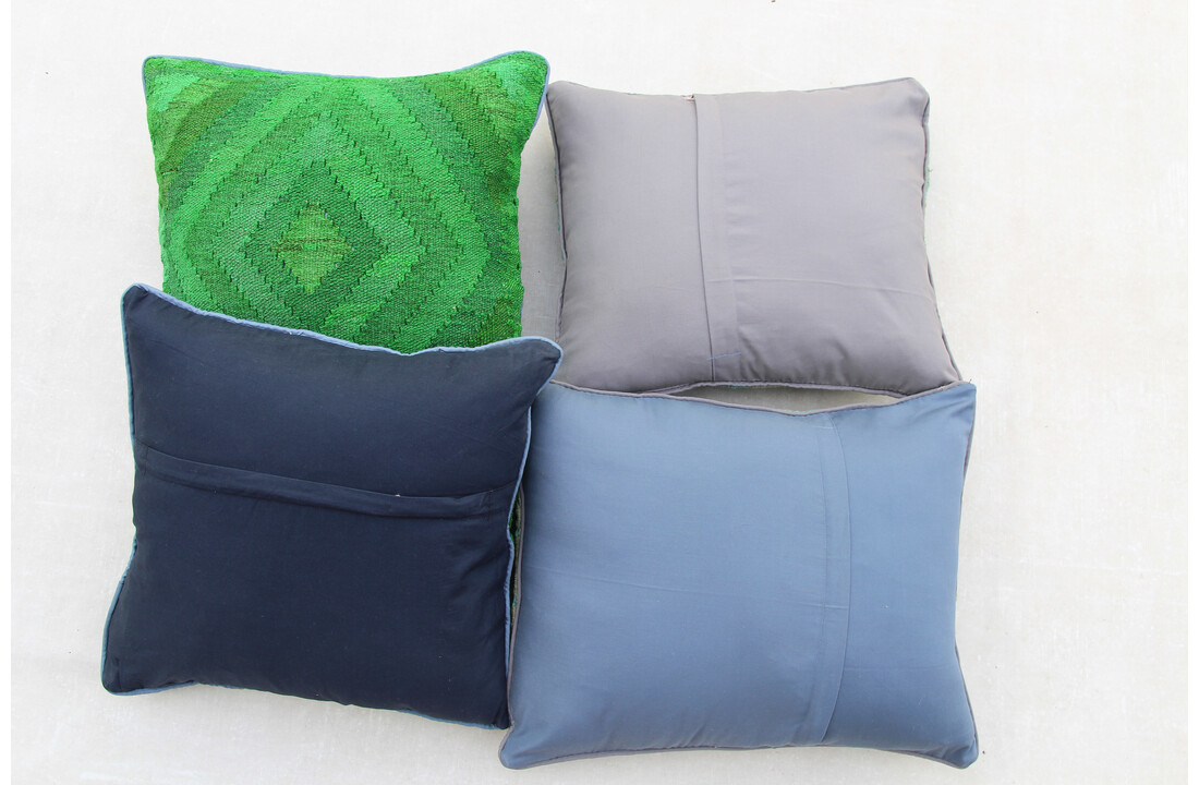 4x unike moderne kelim kussens met vulling ca 45x45 cm