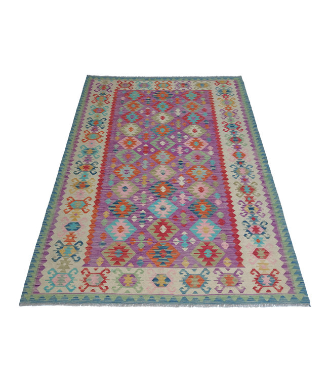 Handgemaakt Oosters Kelim Wol Vloerkleed 288x208 cm