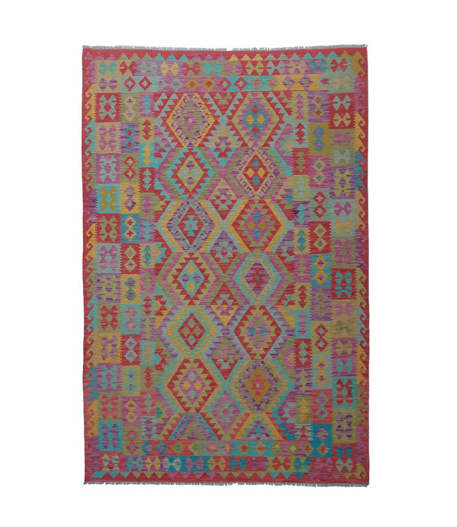 9'78x6'60 Hand Woven Afghan Wool Kilim Area Rug