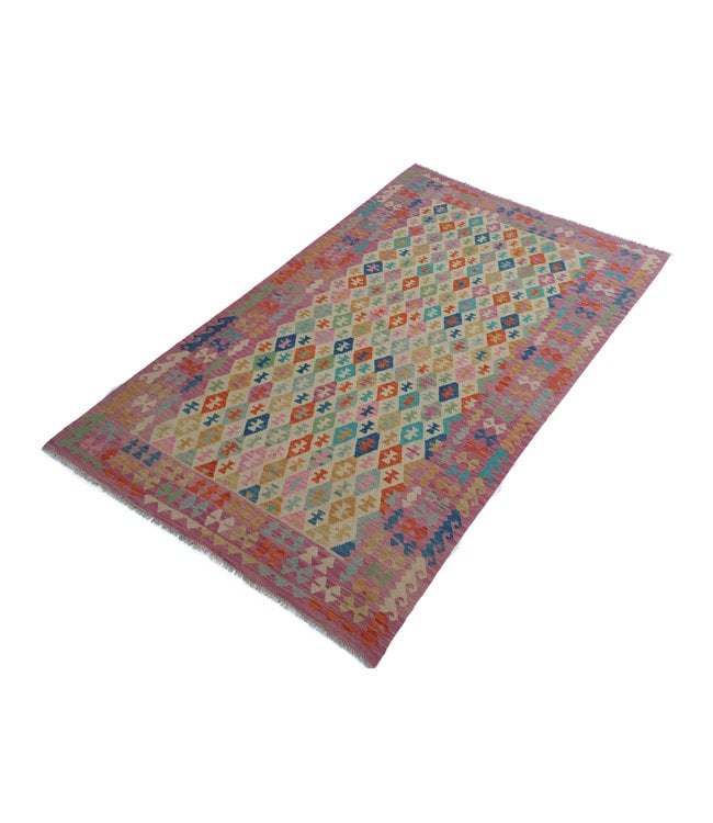 Handgewebte Orientalisch Wolle Kelim Teppich 301x202 cm