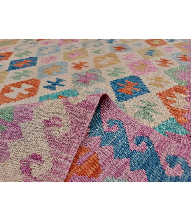 Handgewebte Orientalisch Wolle Kelim Teppich 301x202 cm