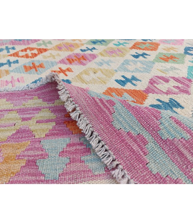 9'88x6'63 Hand Woven Afghan Wool Kilim Area Rug