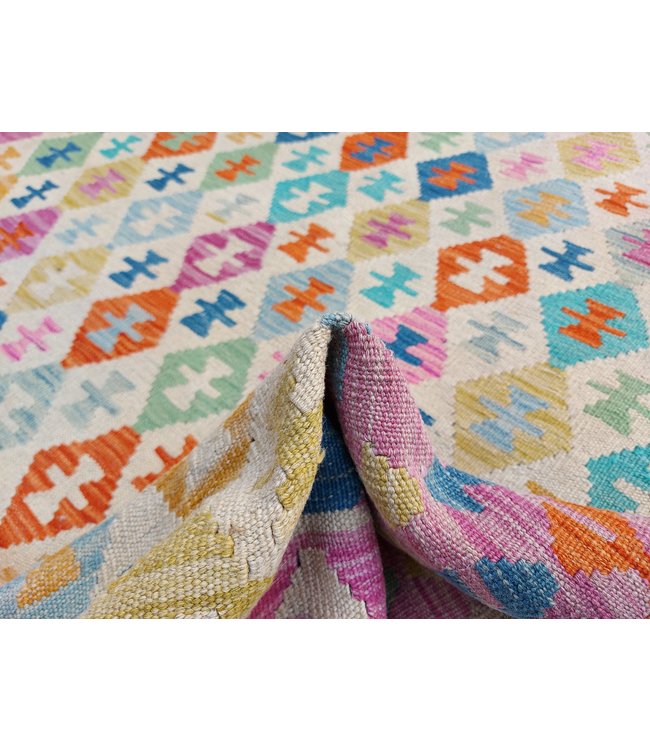 9'88x6'63 Hand Woven Afghan Wool Kilim Area Rug