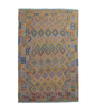 9'91x6'73 Hand Woven Afghan Wool Kilim Area Rug