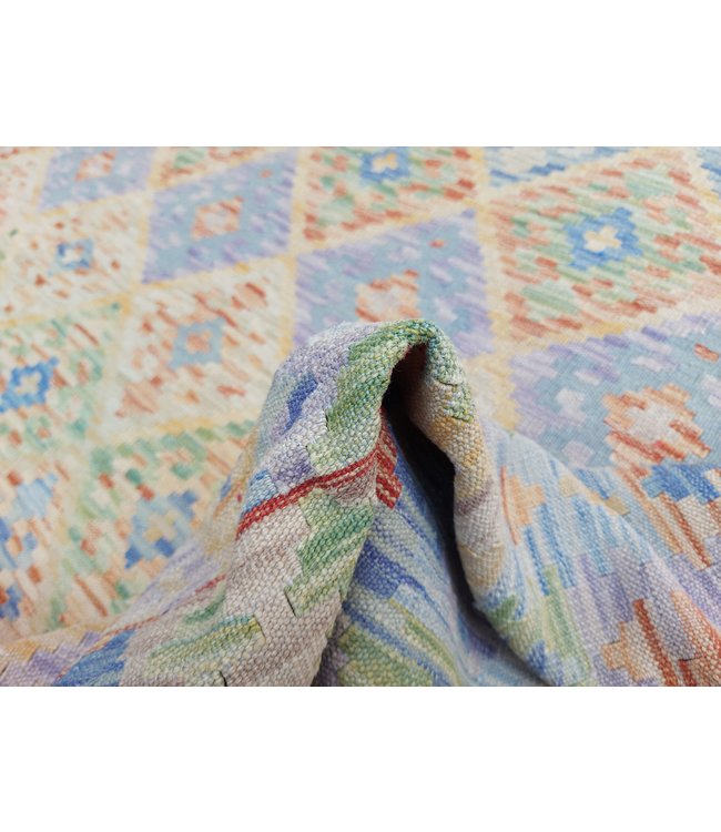 9'91x6'73 Hand Woven Afghan Wool Kilim Area Rug