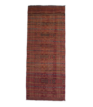 13'35x5'25 Hand Woven Afghan Wool Kilim Area Rug