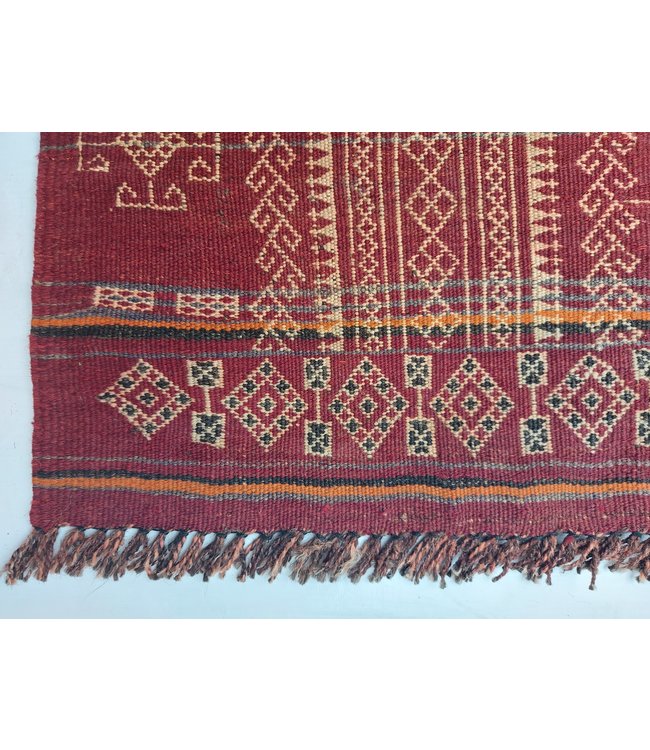 13'35x5'25 Hand Woven Afghan Wool Kilim Area Rug