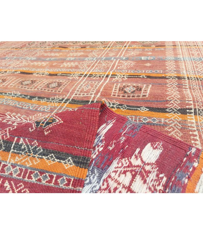 13'35x5'25 Hand Woven Afghan Wool Kilim Area Rug