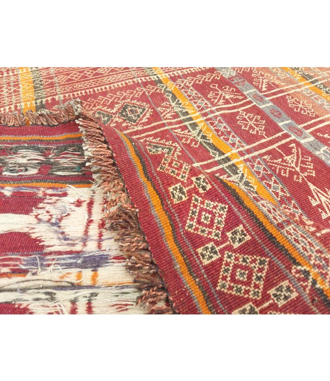 13'35x5'25 Hand Woven Afghan Wool Kilim Area Rug