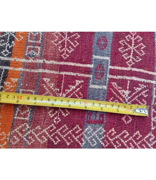 13'35x5'25 Hand Woven Afghan Wool Kilim Area Rug