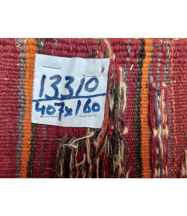 Handgewebte Orientalisch Wolle Kelim Teppich 407x160 cm