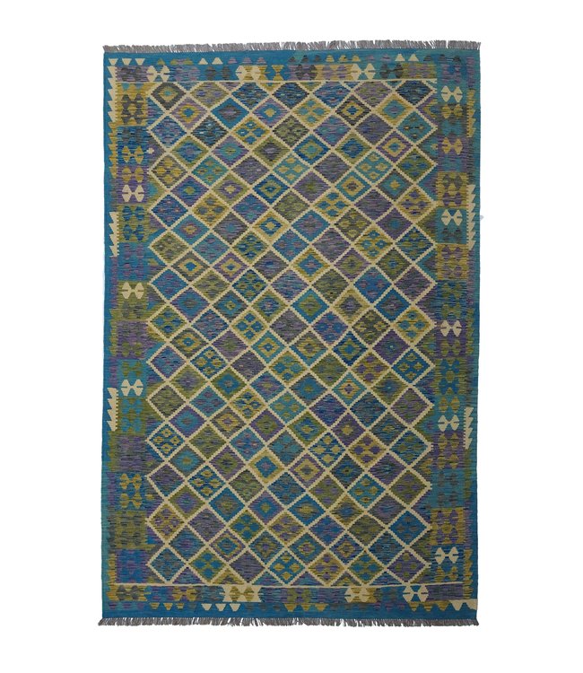 Handgewebte Orientalisch Wolle Kelim Teppich 297x201 cm