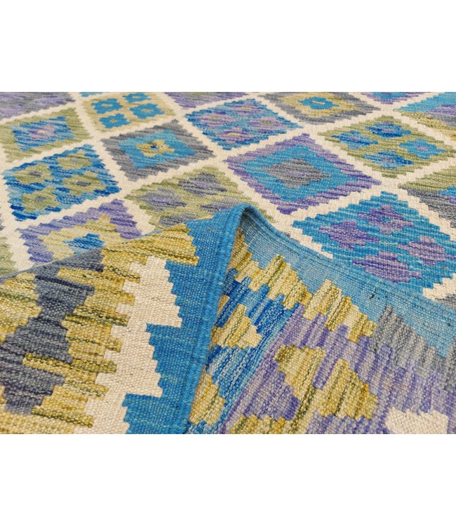 9'74x6'60 Hand Woven Afghan Wool Kilim Area Rug