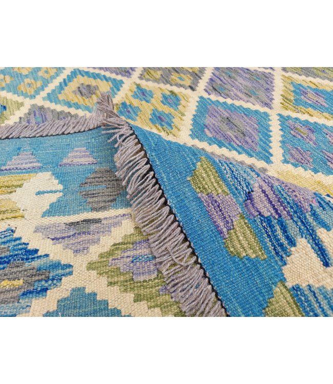 Handgewebte Orientalisch Wolle Kelim Teppich 297x201 cm