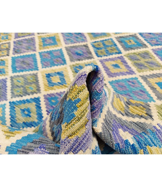 Handgewebte Orientalisch Wolle Kelim Teppich 297x201 cm