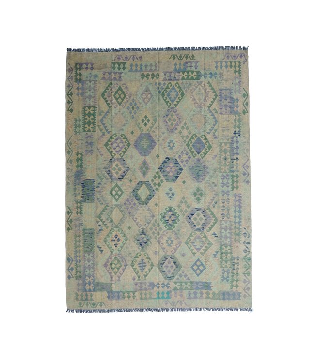 11'22x7'90 Hand Woven Afghan Wool Kilim Area Rug