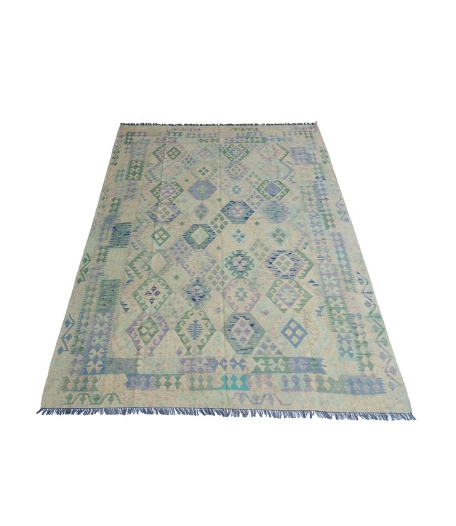 Handgewebte Orientalisch Wolle Kelim Teppich 342x241cm