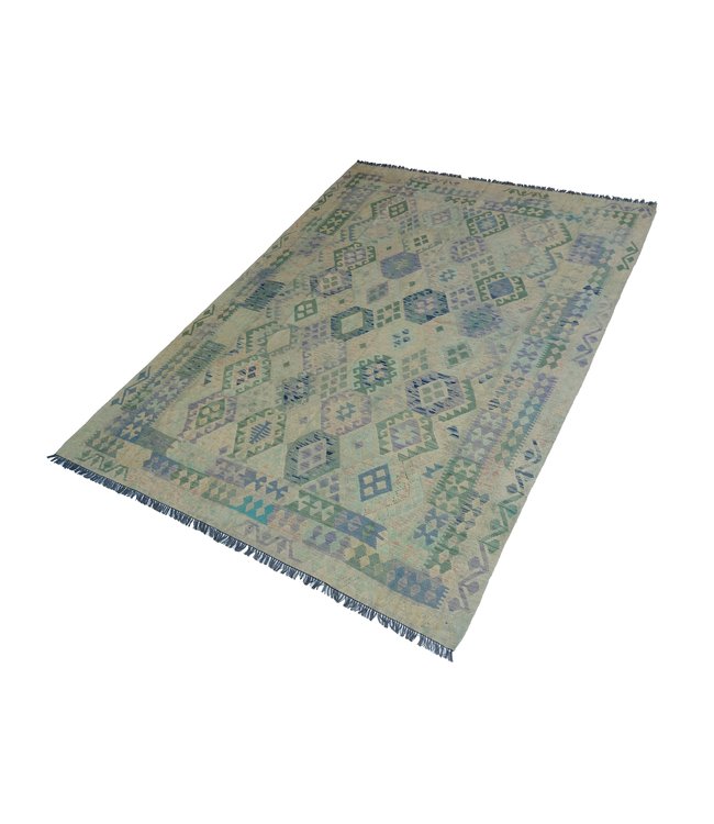 11'22x7'90 Hand Woven Afghan Wool Kilim Area Rug