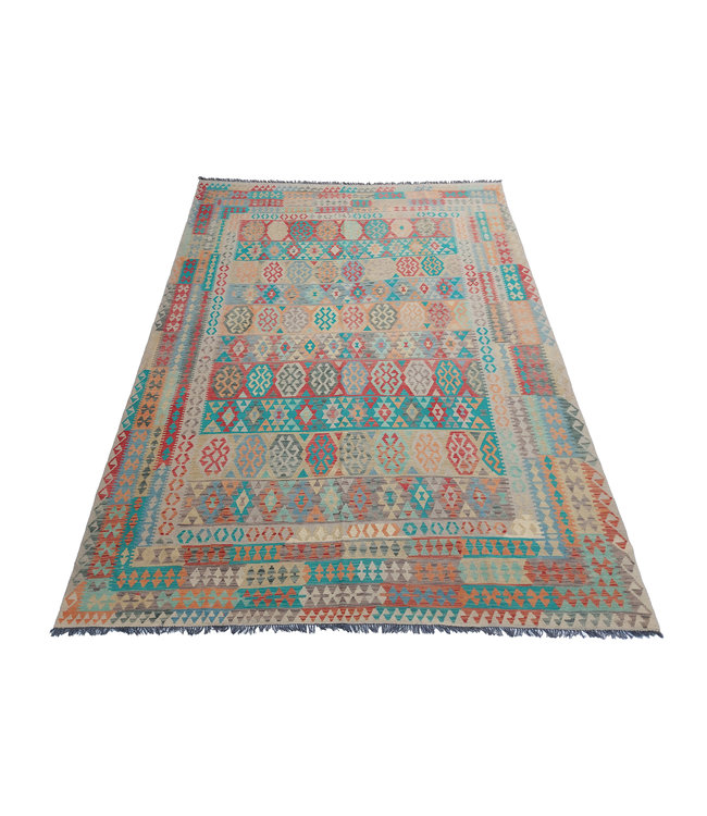 12'33x8'85 Hand Woven Afghan Wool Kilim Area Rug