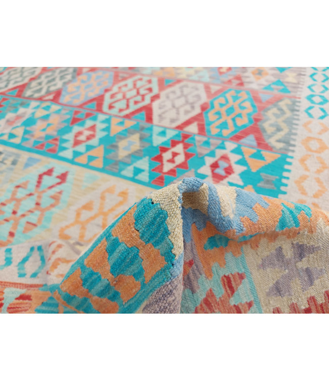 12'33x8'85 Hand Woven Afghan Wool Kilim Area Rug