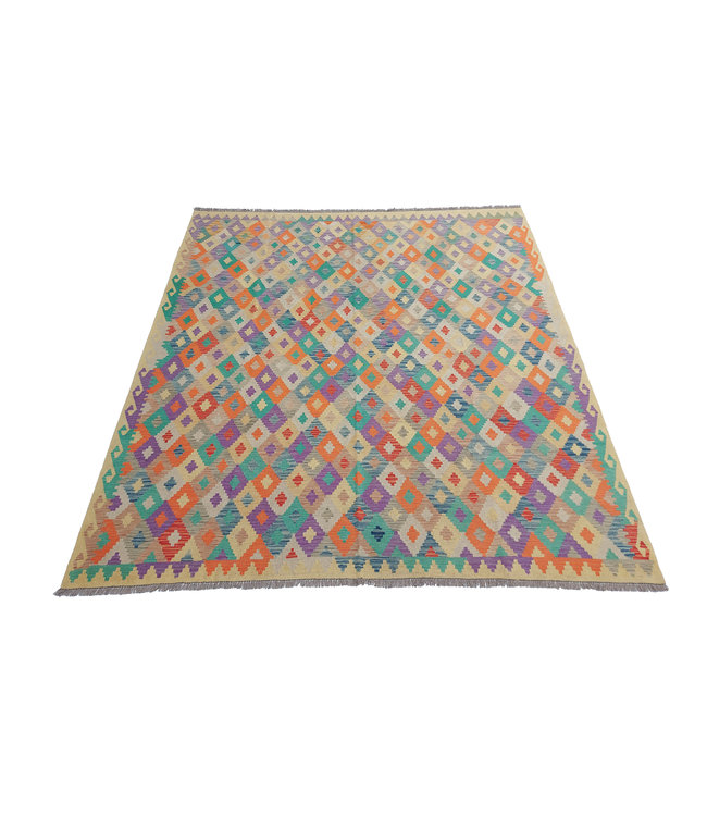 9'44x8'62 Hand Woven Afghan Wool Kilim Area Rug