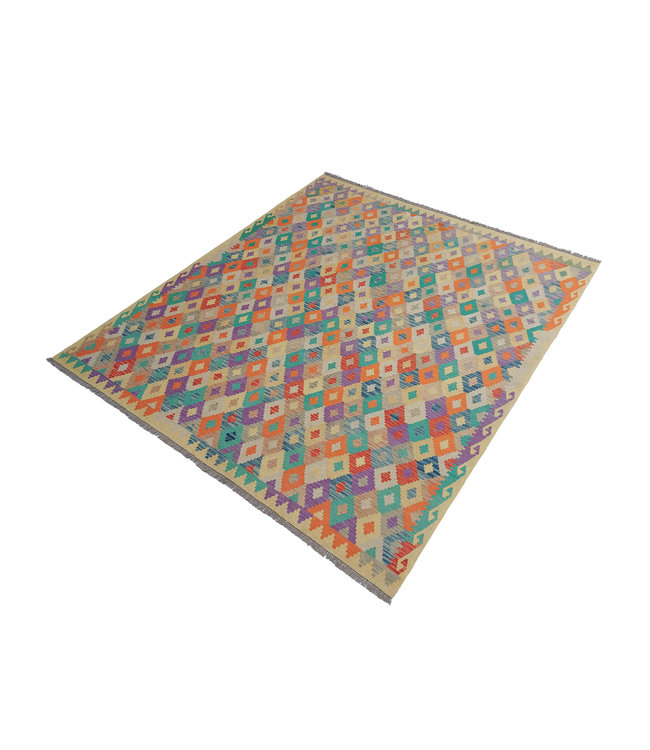 9'44x8'62 Hand Woven Afghan Wool Kilim Area Rug