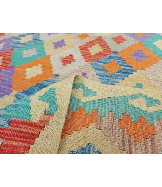 9'44x8'62 Hand Woven Afghan Wool Kilim Area Rug