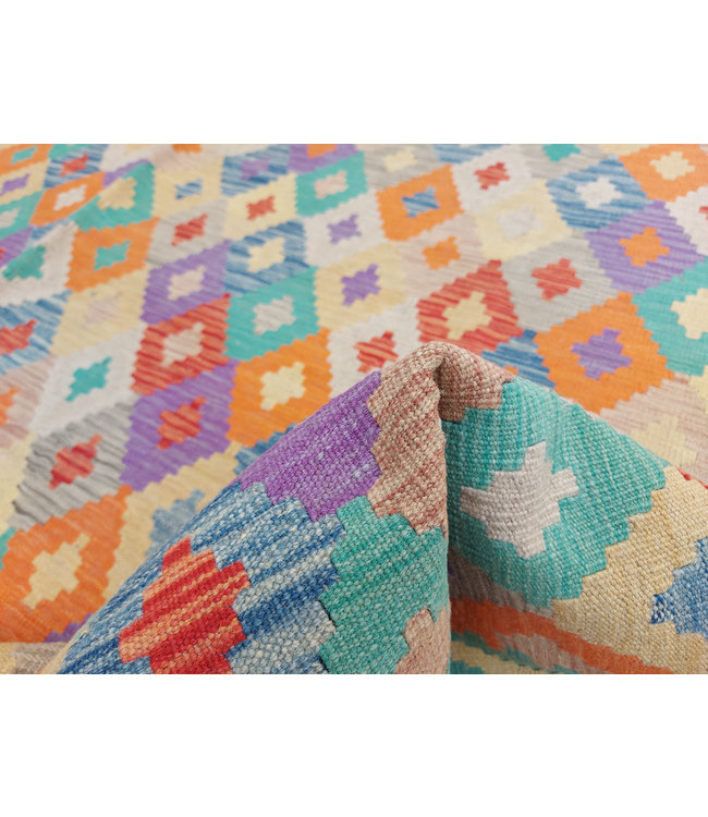 9'44x8'62 Hand Woven Afghan Wool Kilim Area Rug