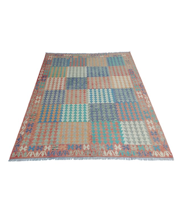 Handgemaakt Oosters Kelim Wol Vloerkleed 308x258cm