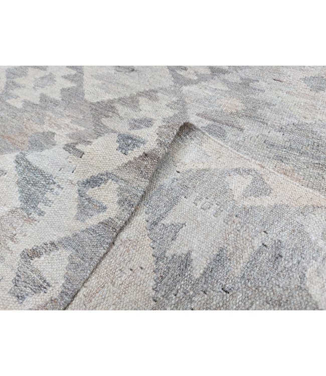 Handgewebte Braun Wolle Kelim Teppich 287x205 cm