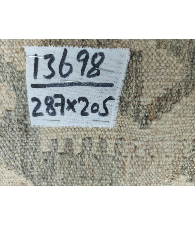 9'42x6'73 Hand Woven Brown Wool Kilim Area Rug