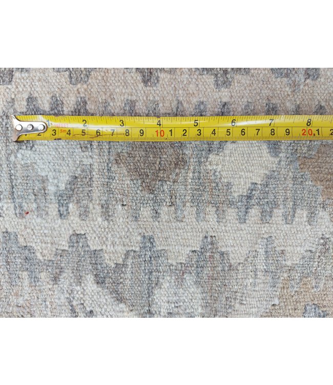 Handgewebte Braun Wolle Kelim Teppich 293x210 cm