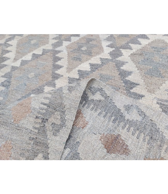 9'74x6'76 Hand Woven Brown Wool Kilim Area Rug