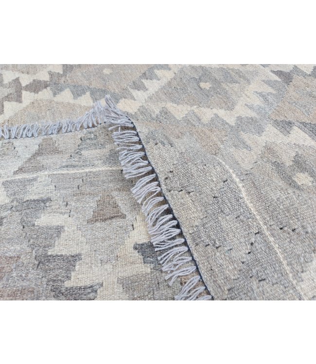 9'74x6'76 Hand Woven Brown Wool Kilim Area Rug