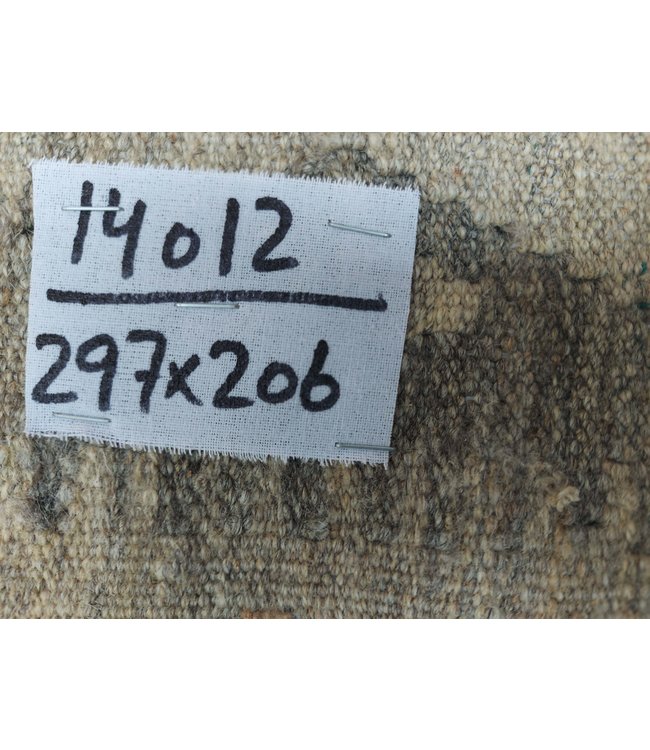 9'74x6'76 Hand Woven Brown Wool Kilim Area Rug