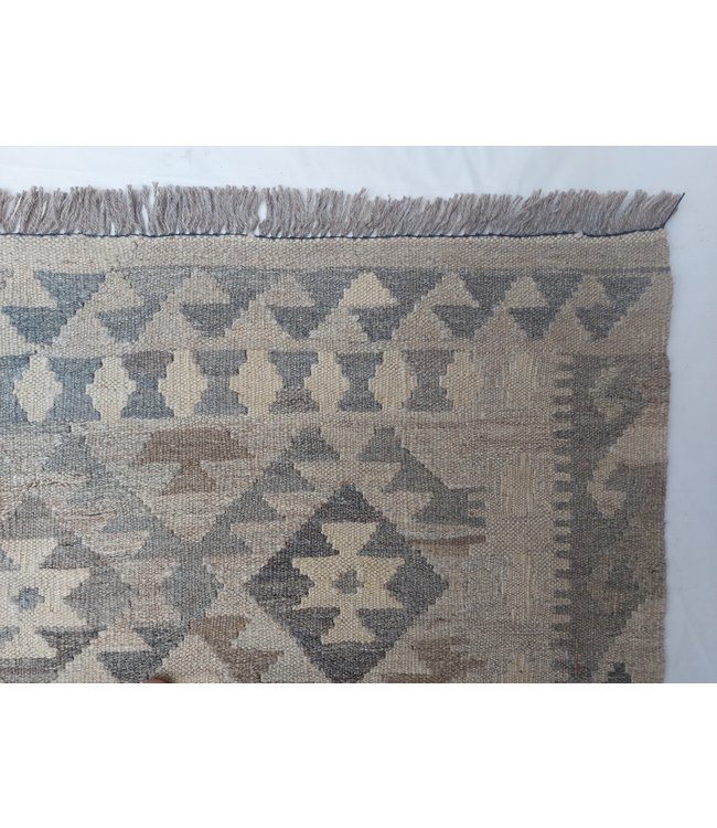 9'48x6'56 Hand Woven Brown Wool Kilim Area Rug