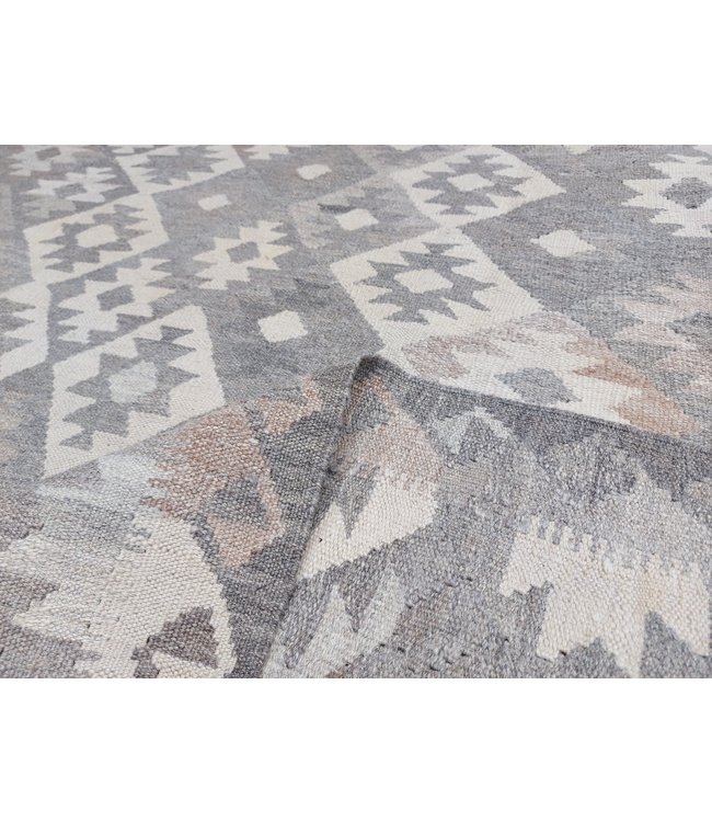 9'42x6'73 Hand Woven Brown Wool Kilim Area Rug