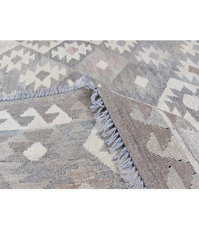 9'42x6'73 Hand Woven Brown Wool Kilim Area Rug