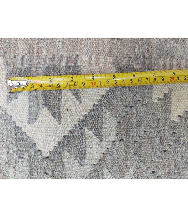 Handgewebte Braun Wolle Kelim Teppich 287x205 cm