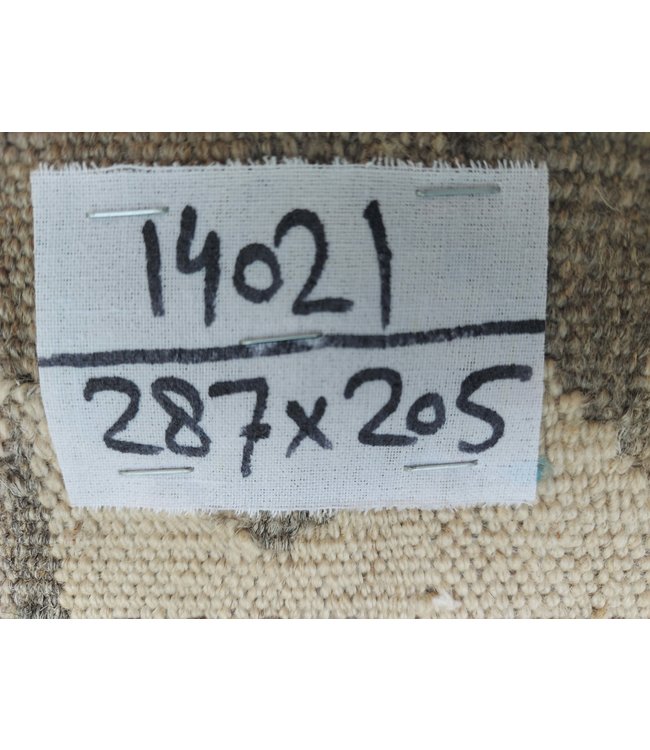 9'42x6'73 Hand Woven Brown Wool Kilim Area Rug