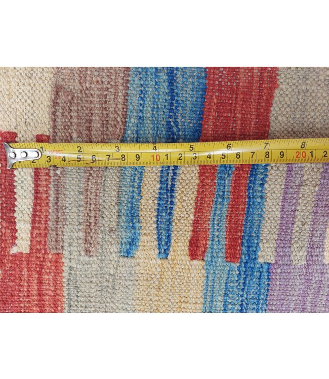 Handgewebte Modern Wolle Kelim Teppich 296x198 cm