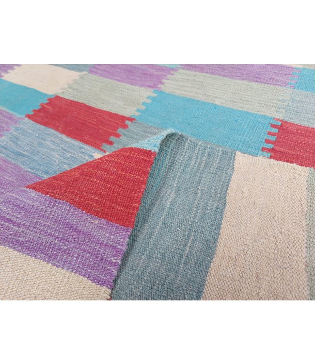 Handgemaakt Modern Kelim Wol Vloerkleed 292x201 cm